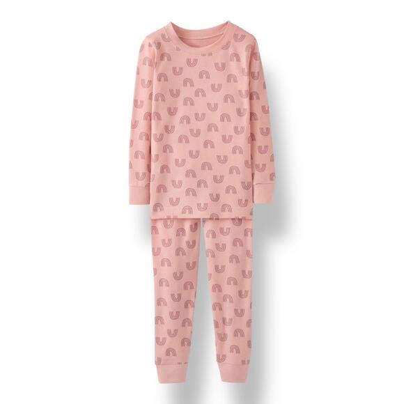Hanna Andersson HannaSoft Pajamas Blush Pink Rainbow Size 4 - Picture 1 of 2
